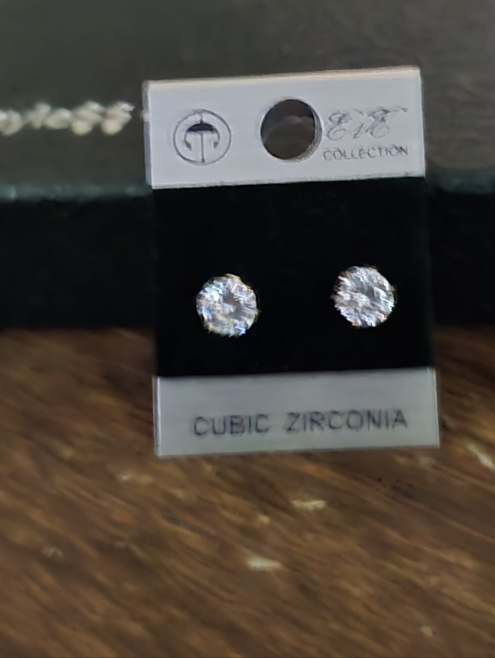 Silver Cubic Zirconia Round Stud Earrings - Clear
